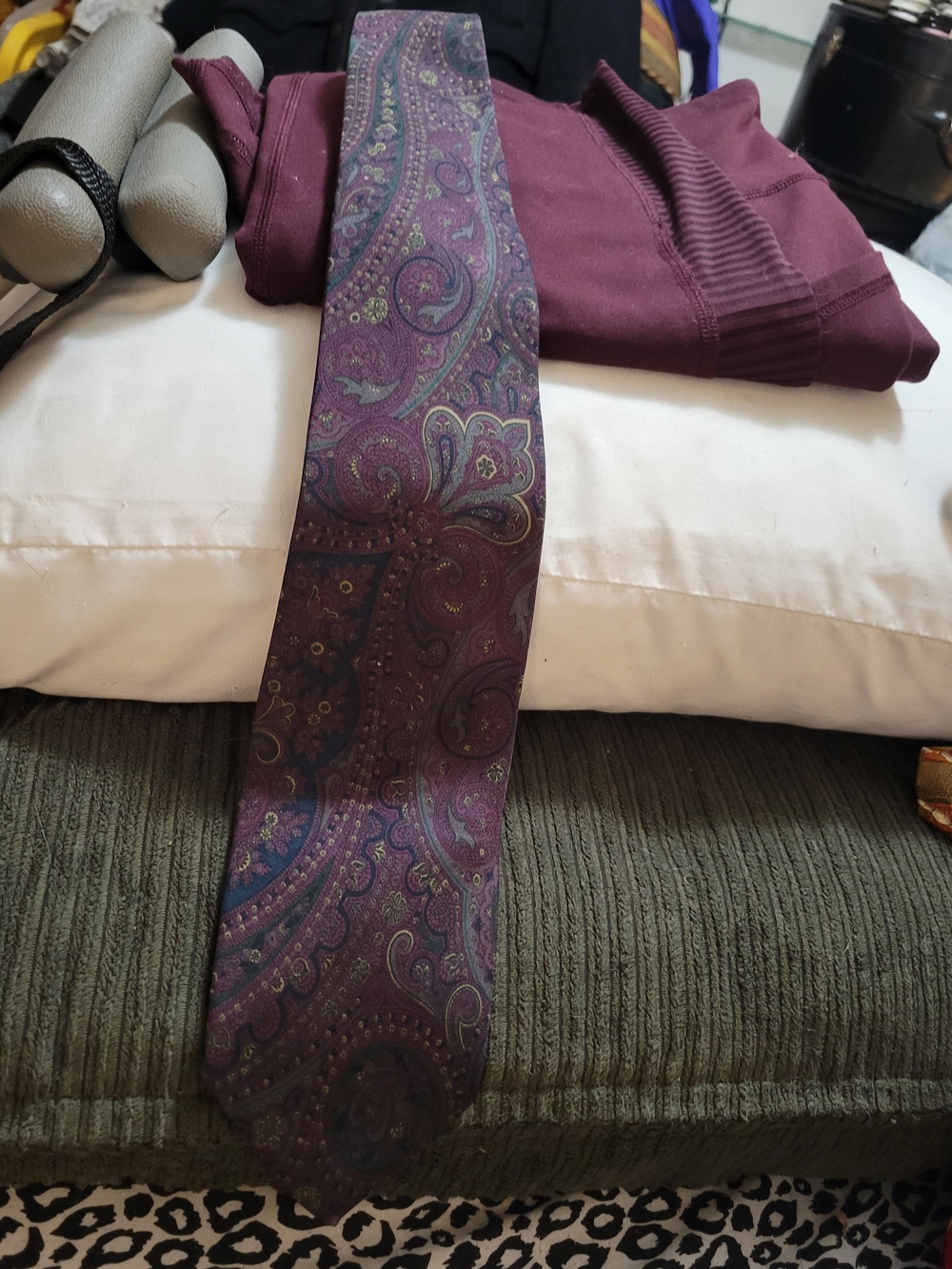 Nordstrom Purple Paisley Silk Tie